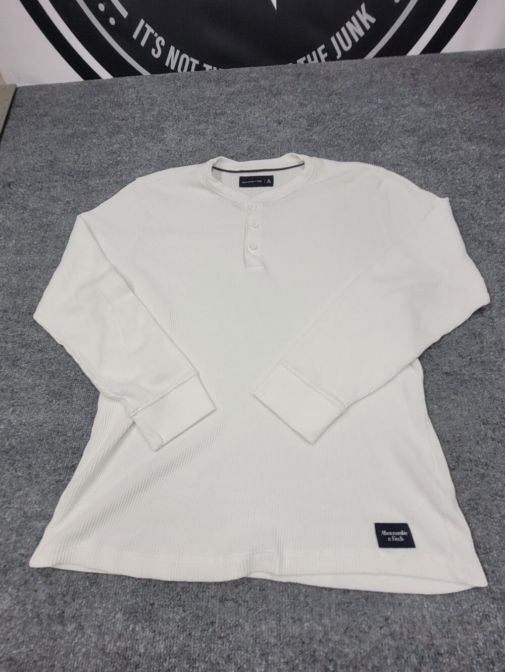 Mens Abercrombie & Fitch Long Sleeve Thermal Shirt White Size XL